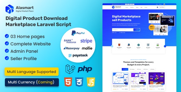 Script PHP -  Marketplace de download de produtos digitais